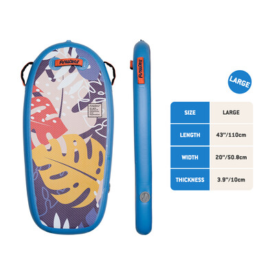 Planche de bodyboard gonflable pour enfants - Feuilles bleues