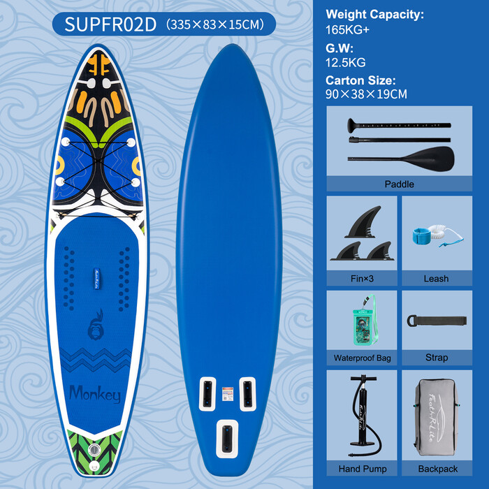 Planche de surf gonflable 11' - Singe Bleu