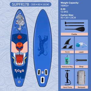 Planche de surf gonflable 11' - Tigre Bleu